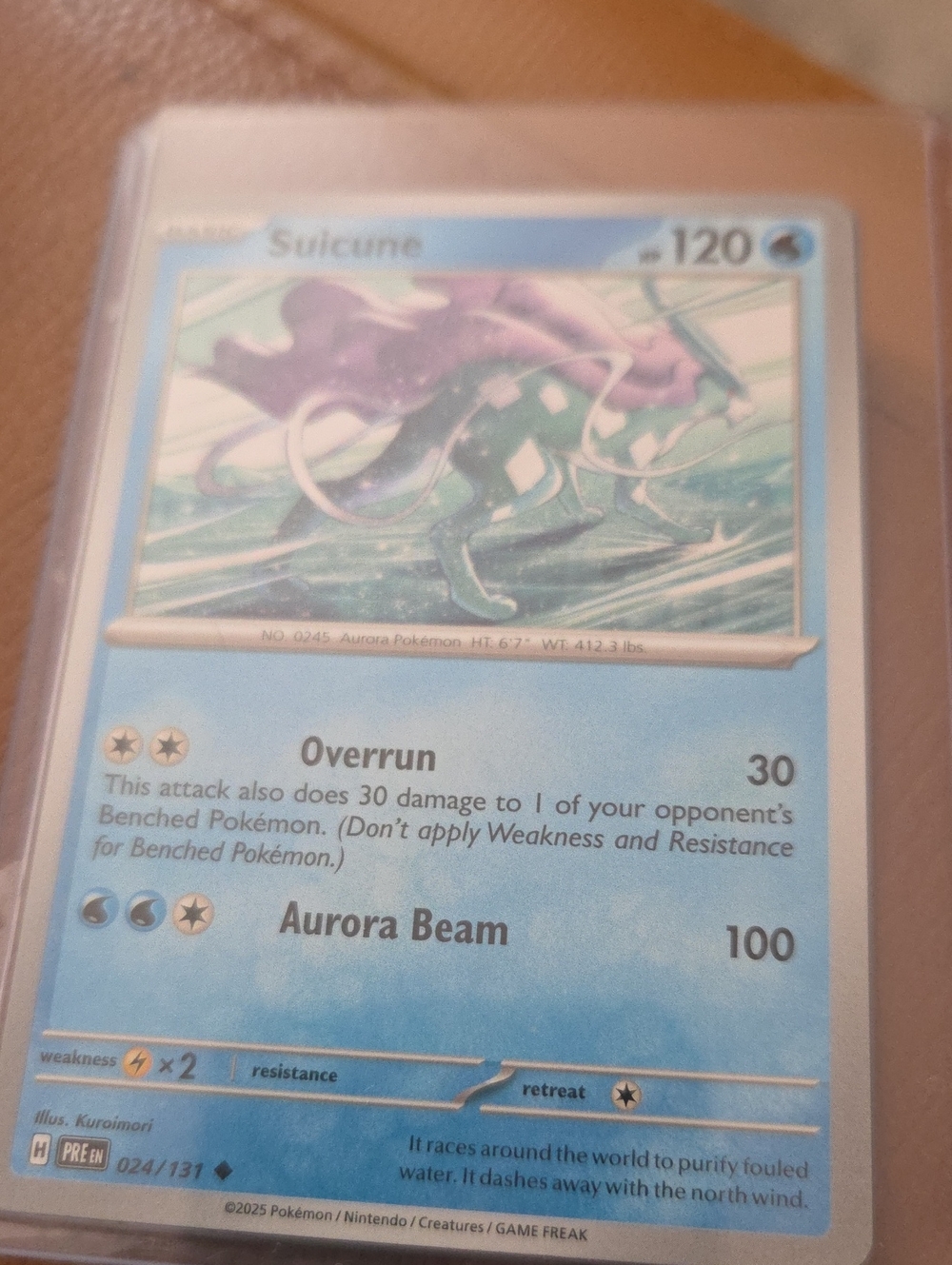 2 Mint * Pokemon Suicune Holo Card - Blue and Purple Artwork